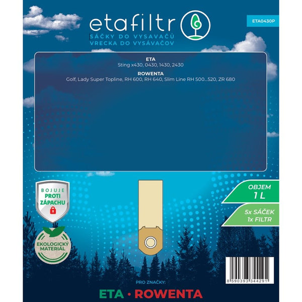 Vrečke za sesalnik ETA ETA 0430 (5 ks) rjava